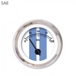 Oil Pres Ga. - SAE Cobra White, Black Mod Nedl, Chrome Trm Rings Style Kit DIY - Part Number: GAR2121ZEXJABCC