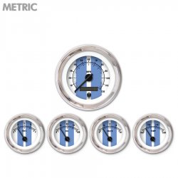 5 Ga. Set - Metric Cobra Wht, Black Mod Needles, Chrome Trm Rings Style Kit DIY - Part Number: GAR2121ZMXQABCC