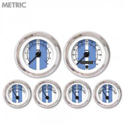 6 Ga. Set - Metric Cobra Wht, Black Mod Needles, Chrome Trm Rings Style Kit DIY - Part Number: GAR2121ZMXRABCC