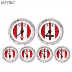 6 Ga. Set w/ emblem - Metric Cobra Rd, Black Mod Nedl, Chrom Trm Rngs~Style Kit - Part Number: GAR2122ZMARABCC