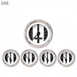 5 Ga. Set - SAE Cobra Black, Black Mod Needles, Chrome Trim Rings Style Kit DIY - Part Number: GAR2123ZEXQABCC