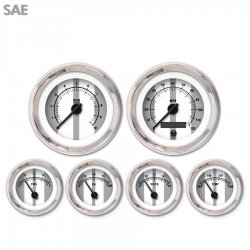 6 Ga. Set - SAE Cobra Grey, Black Mod Needles, Chrome Trim Rings Style Kit DIY - Part Number: GAR2124ZEXRABCC