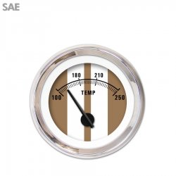 Water Temp Ga. SAE Cobra Brown, Black Mod Nedl, Chrome Trm Rings~Style Kit DIY - Part Number: GAR2125ZEXLABCC