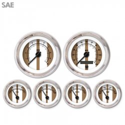 6 Ga. Set - SAE Cobra Brown, Black Mod Needles, Chrome Trim Rings Style Kit DIY - Part Number: GAR2125ZEXRABCC