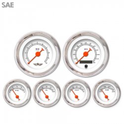 6 Ga. Set w/emblem-SAE Amer Clasic Wht, Or Clasic Nedl, Chrom Trm Rngs~ Kit DIY - Part Number: GAR212ZEARABBH