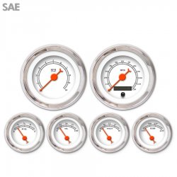6 Ga. Set - SAE Amer Clasic Wht, Or Clasic Nedl, Chrome Trm Rings~Style Kit DIY - Part Number: GAR212ZEXRABBH