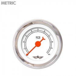 Tach Ga. w/ emblem - Amer Clasic White, Or Clasic Nedl, Chrom Trm Rngs~ Kit DIY - Part Number: GAR212ZMAIABBH