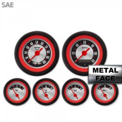 6 Ga. Set w/ebm-SAE Amer Retro Rod Rd Rng II, Rd Vint Nedl, Black Rngs~Kit DIY - Part Number: GAR2133ZEARACAE