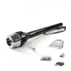 Roadster Column Black 4.5" Drop 6 Hole Push Button WH w/ RFID - Part Number: HEXCB3XXX0456PWH1