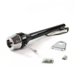 Roadster Column Black 4.5" Drop 6 Hole Push Button WH  - Part Number: HEXCB3XXX0456PWH0