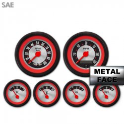 6 Ga. Set w/ebm-SAE Amer Retro Rod Rd Rng V, Rd Mod Nedl, Black Rngs~ Kit DIY - Part Number: GAR2136ZEARACCE