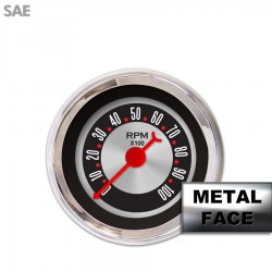 Tach Ga. - Amer Retro Rod II, Rd Classic Nedl, Chrome Trm Rings Style Kit DIY - Part Number: GAR2137ZEXIABBE