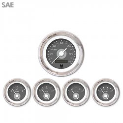 5 Ga. Set - SAE DECO XT Gray Wht Vintage Nedl, Chrome Trm Rings Style Kit DIY - Part Number: GAR213ZEXQABAD