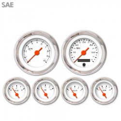 6 Ga. Set - SAE DECO XT Wht, Or Vintage Nedl, Chrome Trm Rings Style Kit DIY - Part Number: GAR214ZEXRABAH