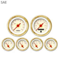 6 Ga. Set w/ emblem - SAE DECO XT Tan, Rd Vintage Nedl, Gold Trm Rngs~ Kit DIY - Part Number: GAR216ZEARAAAE