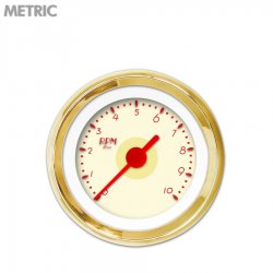 Tach Ga. - DECO XT Tan, Rd Vintage Needles, Gold Trim Rings Style Kit DIY - Part Number: GAR216ZMXIAAAE