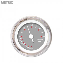 Turbo Ga. - Metric Mod Rod Grey, Wht Vintage Nedl, Chrom Trm Rings~Style Kit DIY - Part Number: GAR217ZMXMABAD