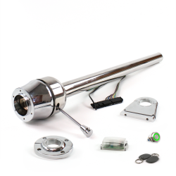 Roadster Column Stainless FLR MNT 4.5" Drop 6 Hole Push Button GN w/ RFID - Part Number: HEXXX1456PGN1