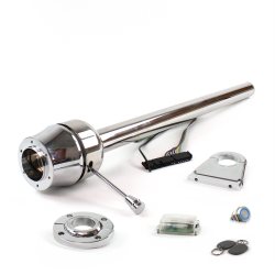 Roadster Column Stainless FLR MNT 4.5" Drop 6 Hole Push Button BL w/ RFID - Part Number: HEXXX1456PBL1