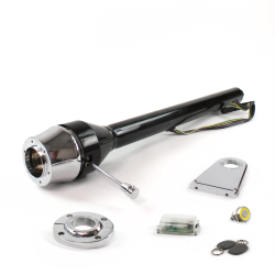 Roadster Column Black FLR MNT 5.5" Drop 6 Hole Push Button YL w/ RFID - Part Number: HEXCB3XXX1556PYL1