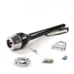 Roadster Column Black FLR MNT 4.5" Drop 6 Hole Push Button BL  - Part Number: HEXCB3XXX1456PBL0