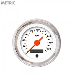 Speedo Ga. - Metric Mod Rod Wht, Or Vintage Nedl, Chrom Trm Rings~Style Kit DIY - Part Number: GAR220ZMXHABAH