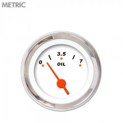 Oil Pres Ga. - Metric Mod Rod Wht, Or Vintage Nedl, Chrom Trm Rings~Style Kit - Part Number: GAR220ZMXJABAH