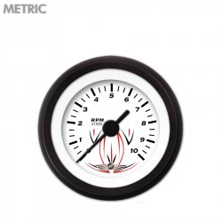 Tach Ga. w/ emblem Pinstripe White, Black Vintage Nedl, Black Trm Rngs~ Kit DIY - Part Number: GAR222ZMAIACAC