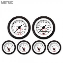 6 Ga. Set w/ebm-Metric Pinstripe White, Black Vintage Nedl, Black Rngs~ Kit DIY - Part Number: GAR222ZMARACAC