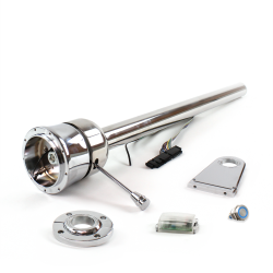 Roadster Column Stainless FLR MNT 5.5" Drop 9 Hole Push Button BL  - Part Number: HEXXX1559PBL0