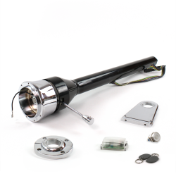 Roadster Column Black FLR MNT 5.5" Drop 9 Hole Push Button WH w/ RFID - Part Number: HEXCB3XXX1559PWH1