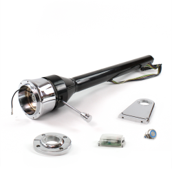 Roadster Column Black FLR MNT 5.5" Drop 9 Hole Push Button BL  - Part Number: HEXCB3XXX1559PBL0