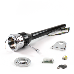 Roadster Column Black FLR MNT 4.5" Drop 9 Hole Push Button YL w/ RFID - Part Number: HEXCB3XXX1459PYL1