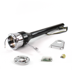 Roadster Column Black FLR MNT 4.5" Drop 9 Hole Push Button YL  - Part Number: HEXCB3XXX1459PYL0