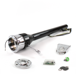 Roadster Column Black FLR MNT 3.5" Drop 9 Hole Push Button GN w/ RFID - Part Number: HEXCB3XXX1359PGN1