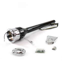 Roadster Column Black FLR MNT 3.5" Drop 9 Hole Push Button WH  - Part Number: HEXCB3XXX1359PWH0