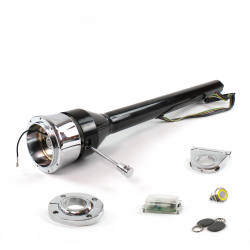 Roadster Column Black FLR MNT 2.5" Drop 9 Hole Push Button YL w/ RFID - Part Number: HEXCB3XXX1259PYL1