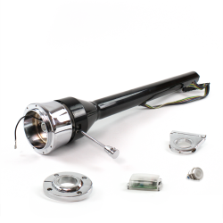 Roadster Column Black FLR MNT 2.5" Drop 9 Hole Push Button WH  - Part Number: HEXCB3XXX1259PWH0