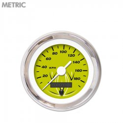 Speedo Ga. - Metric Pinstripe Gn, Wht Vintage Nedl, Chrom Trm Rings~Style Kit - Part Number: GAR224ZMXHABAD