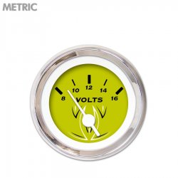 Volt Ga. - Metric Pinstripe Gn, Wht Vintage Nedl, Chrom Trm Rings~Style Kit DIY - Part Number: GAR224ZMXNABAD