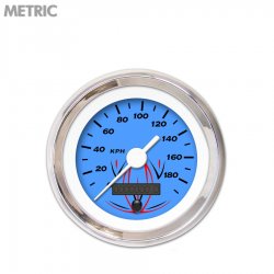 Speedo Ga. - Metric Pinstripe Black, Wht Vintage Nedl, Chrom Trm Rngs~Style Kit - Part Number: GAR226ZMXHABAD