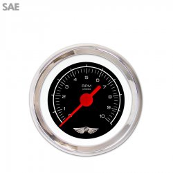 Tach Ga. w/ emblem Comp Black, Rd Vintage Nedl, Chrome Trm Rings~Style Kit DIY - Part Number: GAR227ZEAIABAE