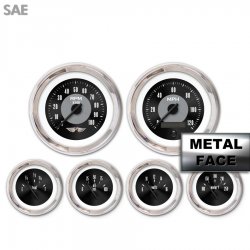 6 Ga. Set w/ emblem SAE Amer Clasic Black, Black Mod Nedl, Chrom Rngs~ Kit DIY - Part Number: GAR22ZEARABCC