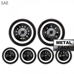 6 Ga. Set w/ emblem Amer Classic Black Face, Black Modern Needles, Black Bezels - Part Number: GAR22ZEARACCC