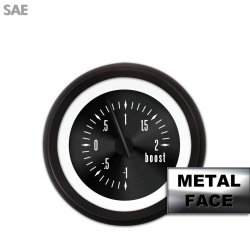 Turbo Gauge - American Classic ~ Black Face, Black Modern Needles, Black Bezels - Part Number: GAR22ZEXMACCC