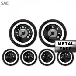 6 Gauge Set - American Classic ~ Black Face, Black Modern Needles, Black Bezels - Part Number: GAR22ZEXRACCC
