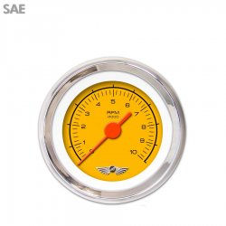 Tach Ga. w/ emblem - Comp Yellow, Or Vintage Nedl, Chrom Trm Rings~Style Kit DIY - Part Number: GAR231ZEAIABAH