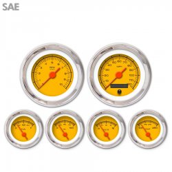 6 Ga. Set - SAE Comp Yellow, Or Vintage Nedl, Chrome Trm Rings Style Kit DIY - Part Number: GAR231ZEXRABAH