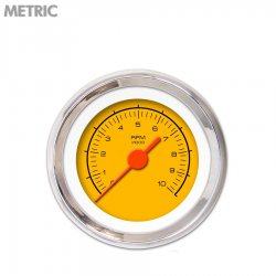 Tach Ga. - Comp Yellow, Org Vintage Needles, Chrome Trim Rings Style Kit DIY - Part Number: GAR231ZMXIABAH