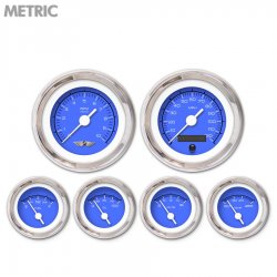 6 Ga. Set w/ emblem Metric Comp Black, White Vintage Nedl, Chrom Rngs~ Kit DIY - Part Number: GAR232ZMARABAD